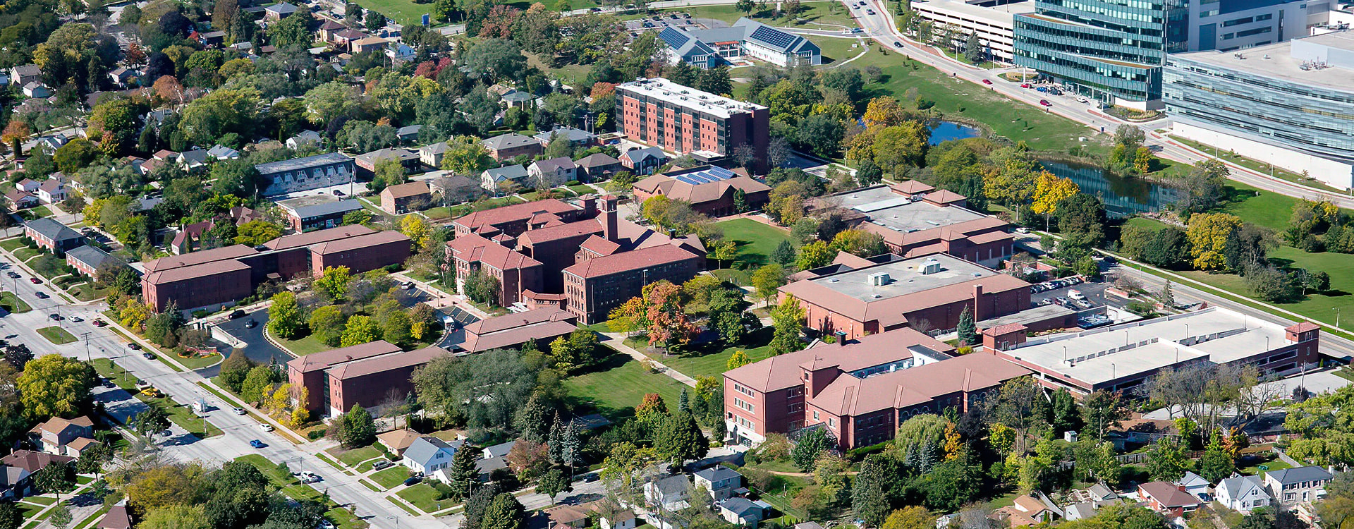 Aerial image of WLC campus